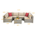 7 Piece Outdoor Bistro Wicker Sectional Conversation Sets
