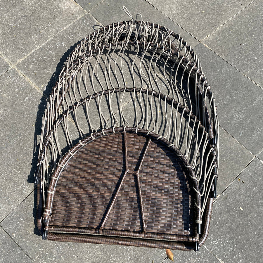 SEGMART Outdoor Hanging Egg Chair with Stand, Wicker Hanging Swing Chair with Steel Frame and UV Resistant Cushion, Hammock Basket Egg Chair, 250lbs Capacity for Indoor Outdoor Yard Balcony Patio