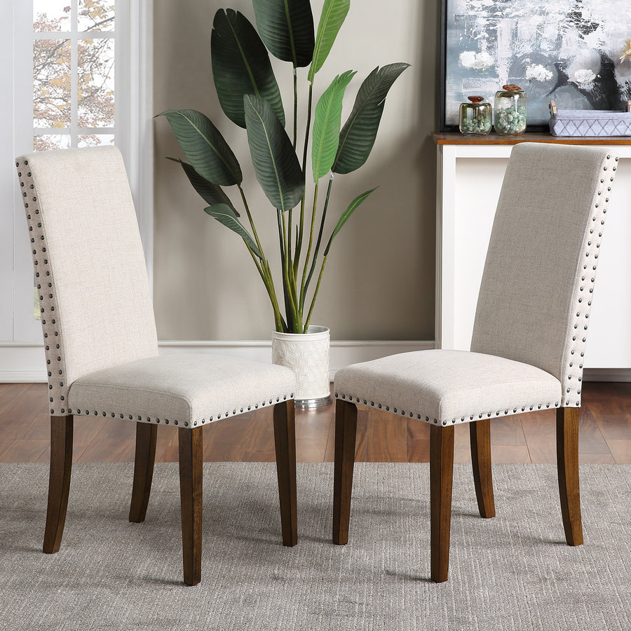 Segmart Dining Chair, Set of 2, Beige