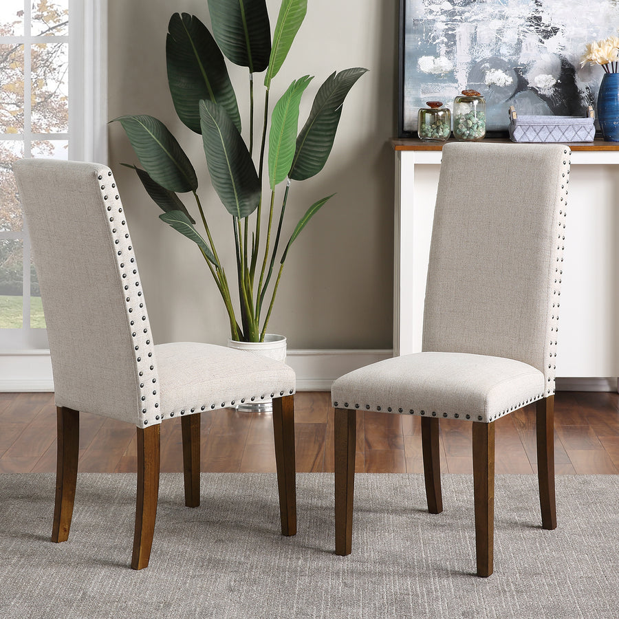 Segmart Dining Chair, Set of 2, Beige