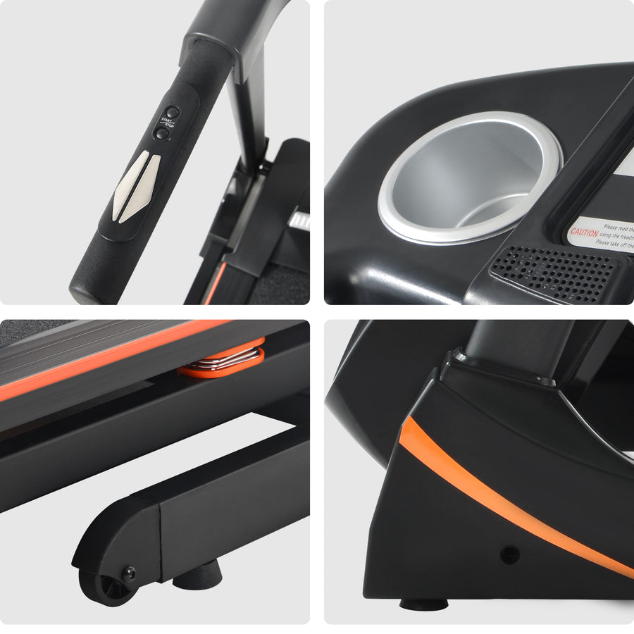 Treadmill with Incline, Folding Electric Treadmill for Home, Electric Motorized Running Machine with Display and Cup Holder, Jogging Exercise Equipment with 12 Preset Programs, LLL2340