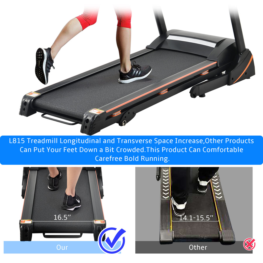 Treadmill with Incline, Folding Electric Treadmill for Home, Electric Motorized Running Machine with Display and Cup Holder, Jogging Exercise Equipment with 12 Preset Programs, LLL2340