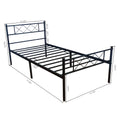Twin Metal Bed Frame, Black Twin Platform Bed with Headboard and Footboard, Modern Metal Twin Bed Frame Bedroom Furniture with Metal Slat for Kids Adults Teens, No Box Spring Needed, L4227