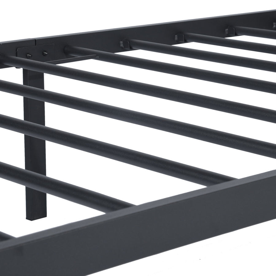 Twin Metal Bed Frame, Black Twin Platform Bed with Headboard and Footboard, Modern Metal Twin Bed Frame Bedroom Furniture with Metal Slat for Kids Adults Teens, No Box Spring Needed, L4227