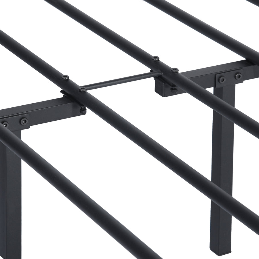Metal Platform Bed Frame with Headboard, SEGMART Full Size Bed Frame, Metal Bed Frame with Metal Slat Support, Platform Bed Frame with Solid Construction, 77.6"L x 56"W, Max Holds 220LBS, Black, L