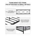 Full Size Bed Frame with Headboard, SEGMART Metal Bed Frame with Metal Slat Support, Full Platform Bed Frame for Adults Kids, Full Bed Frame No Box Spring Needed, 77.6"Lx56"W/Holds 220LBS, Black, L