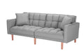 Futon Sofa Bed, SEGMART Fabric Futon Couch with Armrest, Modern Light Grey Convertible Futon Sofa Bed Recliner Couch with Wood Legs, Two Pillows, Living Room Furniture Sofa for Small Spaces, L5199