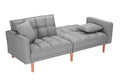 Futon Sofa Bed, SEGMART Fabric Futon Couch with Armrest, Modern Light Grey Convertible Futon Sofa Bed Recliner Couch with Wood Legs, Two Pillows, Living Room Furniture Sofa for Small Spaces, L5199