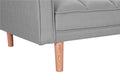 Futon Sofa Bed, SEGMART Fabric Futon Couch with Armrest, Modern Light Grey Convertible Futon Sofa Bed Recliner Couch with Wood Legs, Two Pillows, Living Room Furniture Sofa for Small Spaces, L5199