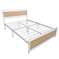 Queen Size Platform Bed Frame, SEGMART Metal Platform Bed Frame with Headboard, Solid Metal Bed Frame with Metal Slat Support, Bed Frame No Box Spring Needed, 81.5"Lx61.8"W, Max Holds 500LBS, White, L