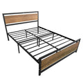 Metal Platform Bed Frame with Headboard, SEGMART Full Size Bed Frame for Adults Teens Kids, Stylish Metal Bed Frame with Slat Support, Full Bed Frame No Box Spring Needed, 76"Lx55"W, Black, L