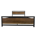 Metal Platform Bed Frame with Headboard, SEGMART Full Size Bed Frame for Adults Teens Kids, Stylish Metal Bed Frame with Slat Support, Full Bed Frame No Box Spring Needed, 76"Lx55"W, Black, L