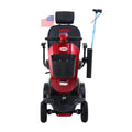 Electric Mobility Scooter, SEGMART Mobility Scooter with 9'' Pneumatic Tires, 300W Motor Compact Powered Wheelchair with Cup Holders, USB Charging Port, Basket, Including The US Flag, Red, SS1898