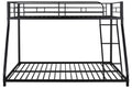 Metal Twin over Full Bunk Bed, for Kids, Solid Metal Bunk Bed Frame with Ladder, Safety Rail, Space Saver, No Box Spring Needed, Black, L