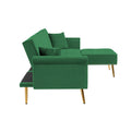 Sofa Sleeper, SEGMART L-Shaped Sectional Sofa Bed with Reversible Ottoman, 2 Pillows, Modern Fabric Bedroom Furniture Sleeper Sofa Couch with Metal Legs for Living Room, Green, L5542