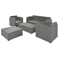 SEGMART 5-Piece Outdoor Furniture Sectional Sofa, Wicker Patio Furniture Sets with 6 Seats, Coffee Table, Garden Conversation Set for Poolside Backyard Porch Lawn Pool, Beige