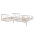 Segmart White Full Over Full Bunk Bed with Trundle, Solid Wood Full Bunk Bed with Stairs, Detachable Bunk Bed Frame for Kids, Boys, Girls, Teens, LLL1462