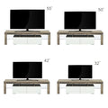 TV Cabinet with Storage, SEGMART TV Stand with LED Lights, High Gloss TV Console with Drawers, Home Media Entertainment Center for Living Room, Gray Walnut+White, LLL2576