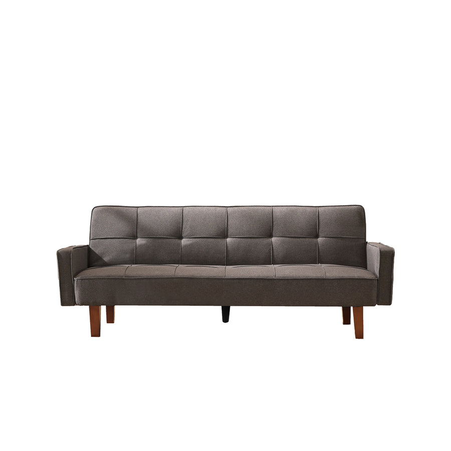 Sofa Sleeper, SEGMART Modern Fabric Sofa Bed with Armrest, Convertible Futon Couches and Sofas w/Wood Legs, Small Spaces Recliner Couch Living Room Furniture Loveseat Sofa, Gray, LL124
