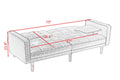 Futon Sofa Bed, SEGMART Fabric Futon Couch with Armrest, Modern Light Grey Convertible Futon Sofa Bed Recliner Couch with Wood Legs, Two Pillows, Living Room Furniture Sofa for Small Spaces, L5199