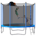 Trampoline with Enclosure, New Upgraded 10 Feet Kids Outdoor Trampoline with Basketball Hoop and Ladder, Heavy Duty Round Trampoline for Indoor Outdoor Backyard, L3740