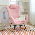 Modern Teddy Fabric Nursery Rocking Chair, Accent Rocker Chair with High Backrest for Nursery, Accent Glider Rocker Rocking Accent Chair for Living Room Bedroom Playroom