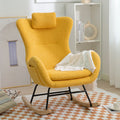 Modern Teddy Fabric Nursery Rocking Chair, Accent Rocker Chair with High Backrest for Nursery, Accent Glider Rocker Rocking Accent Chair for Living Room Bedroom Playroom