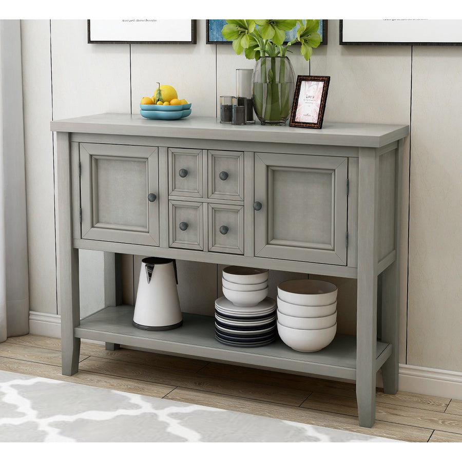 Wood Console Sofa Table with Storage Drawers and Bottom Shelf, Storage Buffet Sideboard Cabinet, Rustic Console Table for Entryway Hallway Foyer, Accent Table for Kitchen Living Room, B564