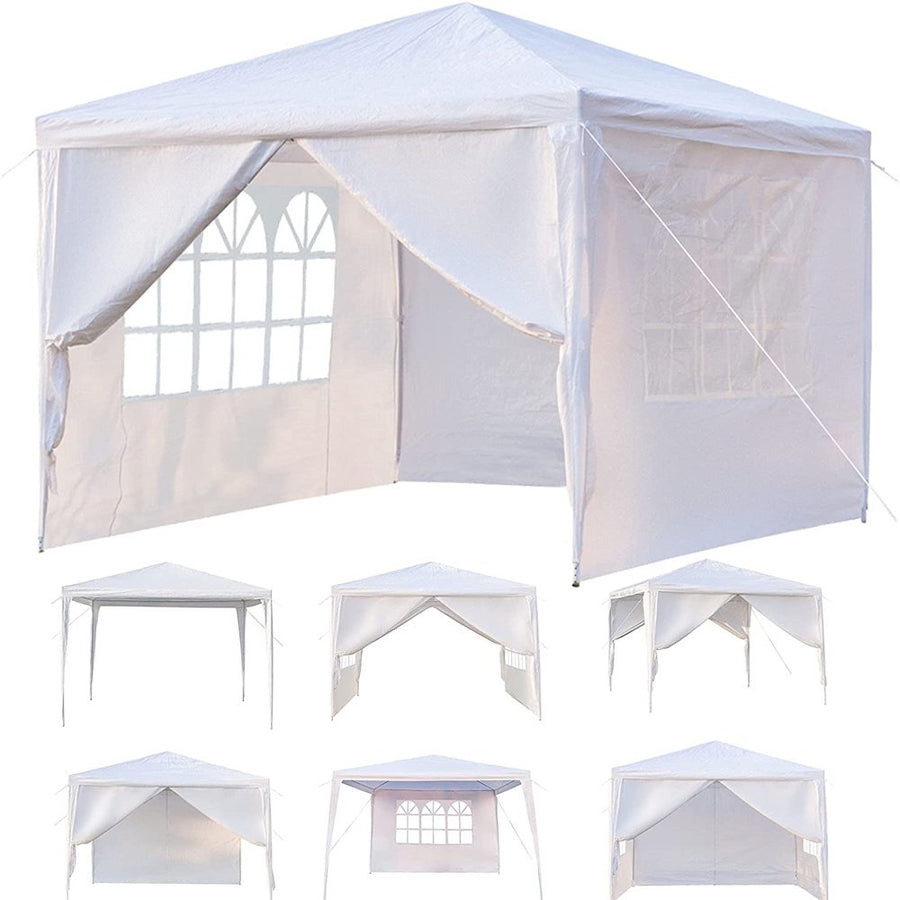 Segmart 10' x 10' White Outdoor Canopy with 4 Sidewalls, L