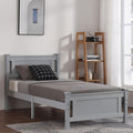 Bed Frame with Headboard, SEGMART Twin Size Bed Frame for Adults Teens Kids, Platform Bed Frame with Wood Slat Support, Solid Wood Bed Frame, Twin Bed Frame No Box Spring Need,78.7"Lx42"W, Gray, H2273