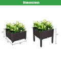 Plastic Raised Garden Bed Kit, Planting Box Container Set of 4 for Indoor & Outdoor Use, Vegetables Raised Garden Bed Set with Legs for Flower Vegetable Grow, SS2240