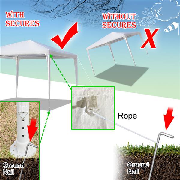 SEGMART 10' x 10' Canopy Tent with 4 Removable Sidewalls, Outdoor Sunshade Gazebo BBQ Shelter Pavilion for Party Wedding Garden Beach Patio, White, S06