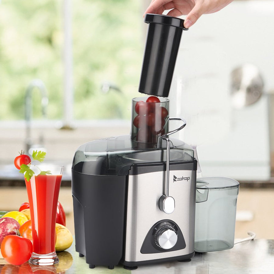 Vegetable Juicer Juice Extractor, SEGMART 600W Orange Juicer Cold Press Juicer Machine, 3 Speed Electric Juicer Wide Mouth, Fruit Juicer with Overheating Protection, Easy Clean, Stainless Steel, H1744