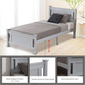 Bed Frame with Headboard, SEGMART Twin Size Bed Frame for Adults Teens Kids, Platform Bed Frame with Wood Slat Support, Solid Wood Bed Frame, Twin Bed Frame No Box Spring Need,78.7"Lx42"W, Gray, H2273