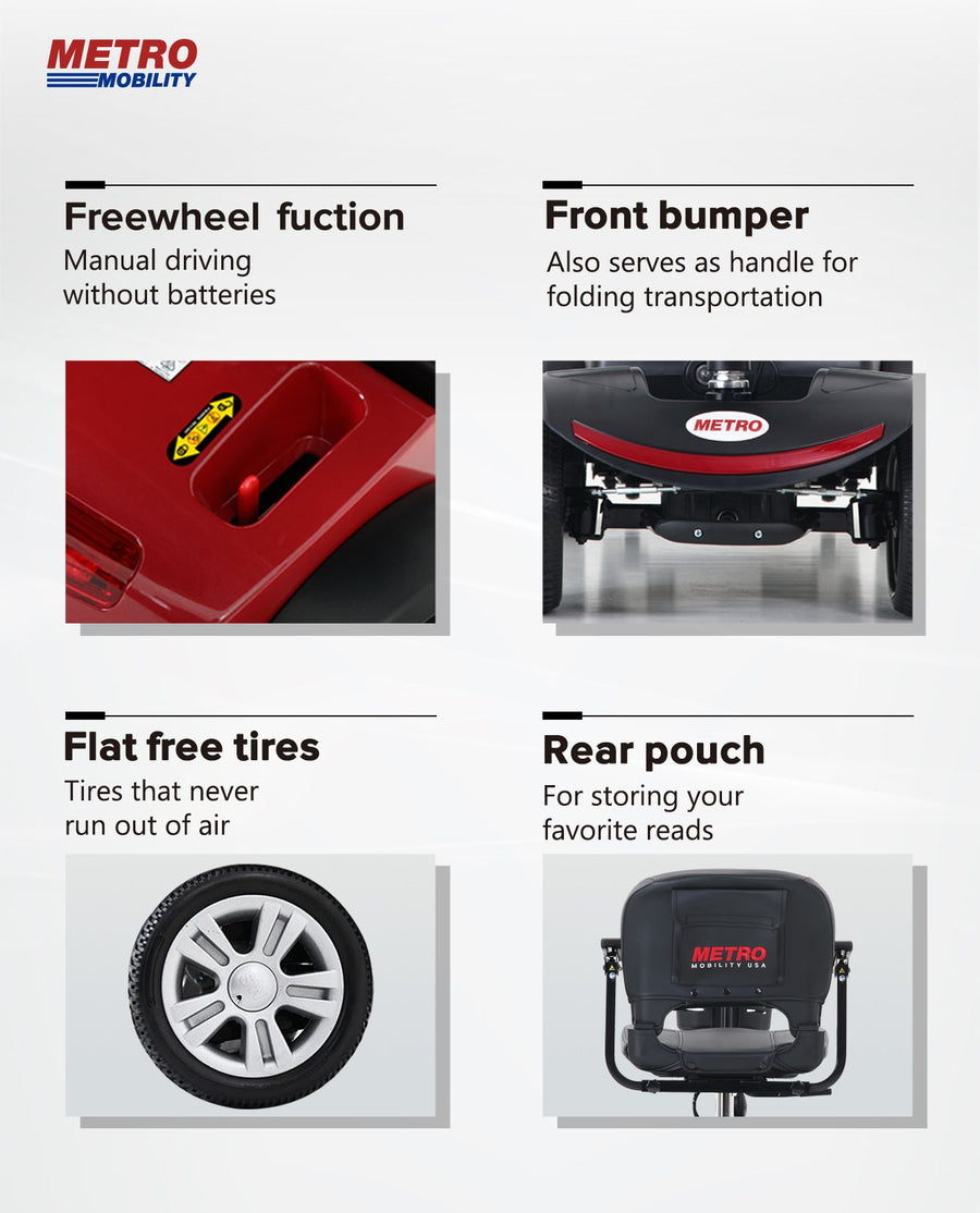 Segmart Mobility Scooters for Seniors, Heavy Duty Handicap Electric Scooters with 4 Wheel, Lightweight Compact Motorized Scooter with Headlights, Outdoor Power Scooter with Anti-Tip Wheels, Blue, SS113