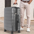Carry on Luggage Set, 3pcs 20''/24''/28'' Fashion Lightweight Suitcase Travel Sets for Women, 3-in-1 Portable Trolley Case with Telescoping Handle, Outdoor Hardside Luggage Set, Grey, S9351