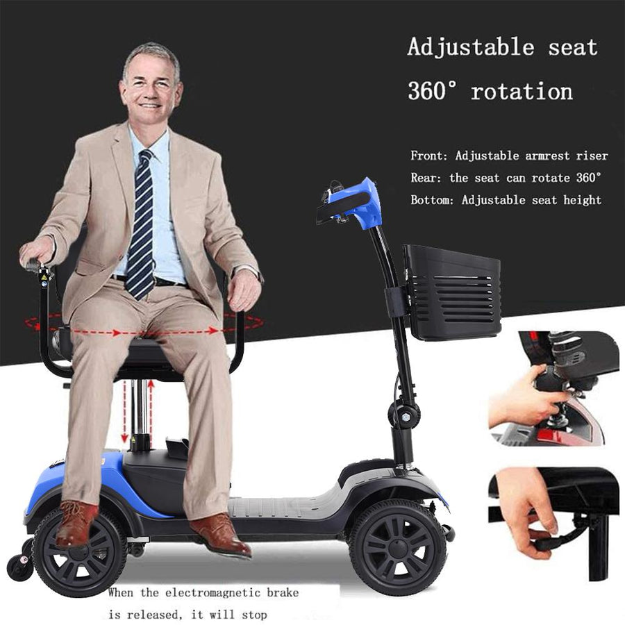 Segmart Mobility Scooters, Heavy Duty Compact Handicap Electric Scooters with 4 Wheel, Lightweight Motorized Scooter with Detachable Basket, Outdoor Senior Scooter with Anti-Tip wheel, Lite Red, SS5680
