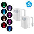 Toilet Night Light(2Pack), 8-Color Led Motion Activated Toilet Seat Light, Fit Any Toilet Bowl, Toilet Bowl Light with Two Mode Motion Sensor LED Washroom Night Light, I5209