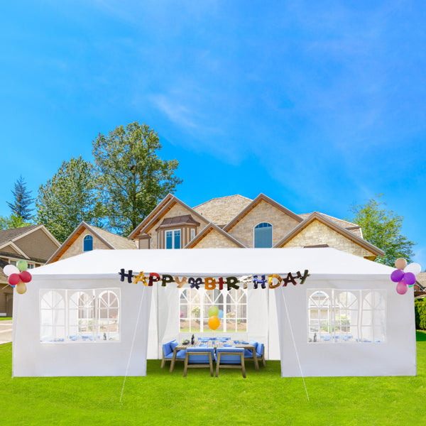 Patio Canopy Tent for Outside, 10' x 30' Outdoor Party Wedding Canopy with 7 Sidewalls, BBQ Shelter Canopy for Catering Garden Beach Camping, L1325