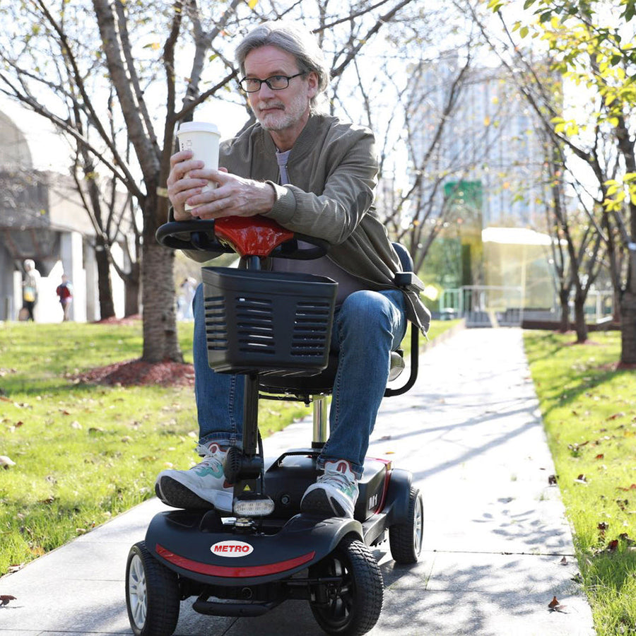 Segmart Mobility Scooters for Seniors, Heavy Duty Handicap Electric Scooters with 4 Wheel, Lightweight Compact Motorized Scooter with Headlights, Outdoor Power Scooter with Anti-Tip Wheels, Blue, SS113