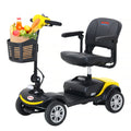 Compact Mobility Scooters for Senior, SEGMART Heavy Duty Electric Scooters with 300W Motor, Motorized Scooter with Detachable Basket, Outdoor Scooter With Anti-Tip wheel, Yellow, SS140