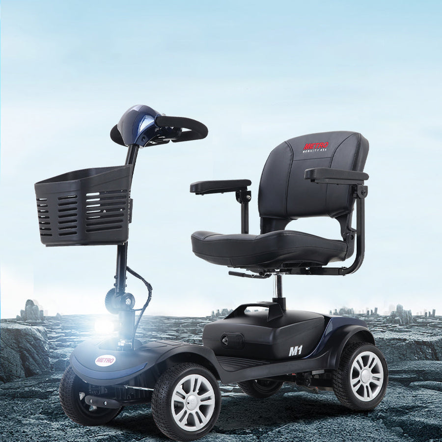 Segmart Mobility Scooters for Seniors, Heavy Duty Handicap Electric Scooters with 4 Wheel, Lightweight Compact Motorized Scooter with Headlights, Outdoor Power Scooter with Anti-Tip Wheels, Blue, SS113