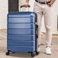 Carry on Luggage Set, 3pcs 20''/24''/28'' Fashion Lightweight Suitcase Travel Sets for Women, 3-in-1 Portable Trolley Case with Telescoping Handle, Outdoor Hardside Luggage Set, Blue, S9351