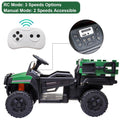 Segmart®12v Kids Ride On Green Truck Kids Cars