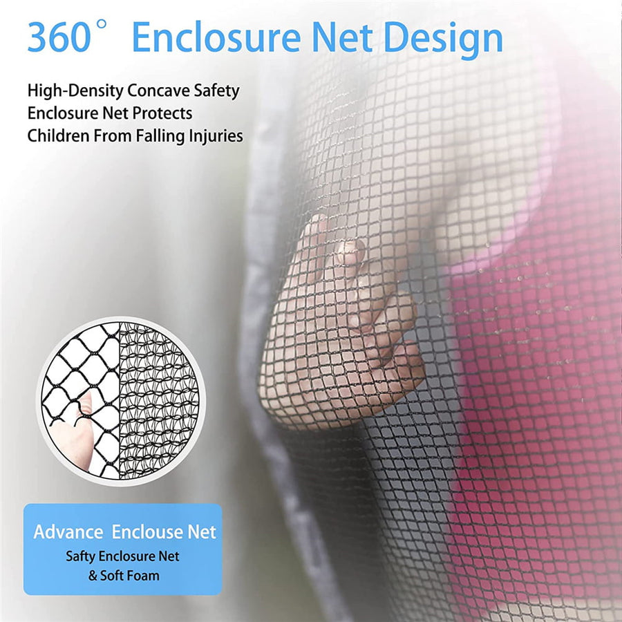 12ft Trampoline with Enclosure, New Upgraded Kids Outdoor Trampoline with Ladder, Heavy Duty Round Trampoline for Indoor or Outdoor Backyard, LLL4569