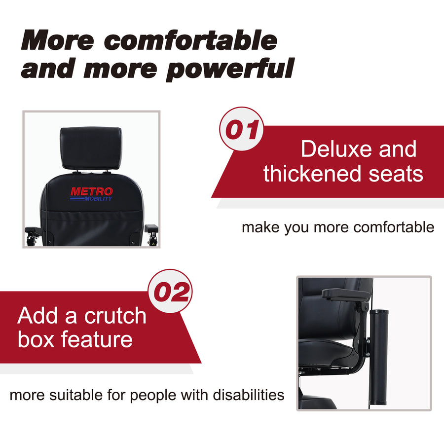 Electric Mobility Scooter, SEGMART Mobility Scooter with 9'' Pneumatic Tires, 300W Motor Compact Powered Wheelchair with Cup Holders, USB Charging Port, Basket, Including The US Flag, Red, SS1898