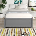 Wood Platform Bed Frame with Storage, Twin Size Bed Frame for Girls Boys, SEGMART Classic Twin Bed Frame with Drawers/Wood Slat Support, Kids Twin Bed Frame No Box Spring Needed, Grey, H696