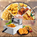 Deep Fryer Electric Deep Fryer with Basket and Lid, Large Capacity Deep Fryer Donut Deep Fryer, SEGMART Commercial Deep Fryer Stainless Steel Deep Fryer for Kitchen/Home Use, 6.3QT/6L/2500W, H622