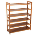 Shoe Rack Organizer for Closet, 6-Tier Bamboo Shoe Rack Organizer, Free Standing Entryway Storage Shoe Rack, 18-25 Pairs Entryway Standing Shoe Shelf Storage Organizer for Living Room