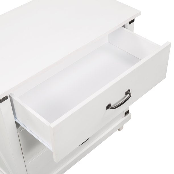 SEGMART Nightstand with 3 Drawers for Bedroom, 27.4''*15.9''*27.95'' Elegant Dresser Cabinet w/Nickel-Hued Knobs, 250lbs, White, S6298